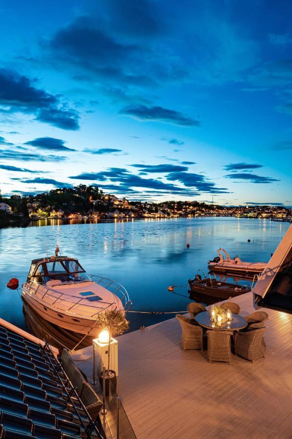 Luxurious Boathouse With Private Dock In The Best Location In Arendal Exterior photo