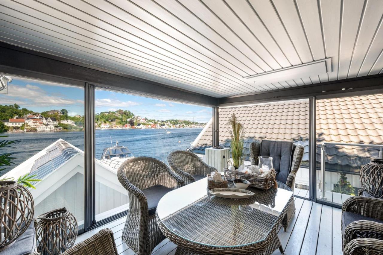 Luxurious Boathouse With Private Dock In The Best Location In Arendal Exterior photo