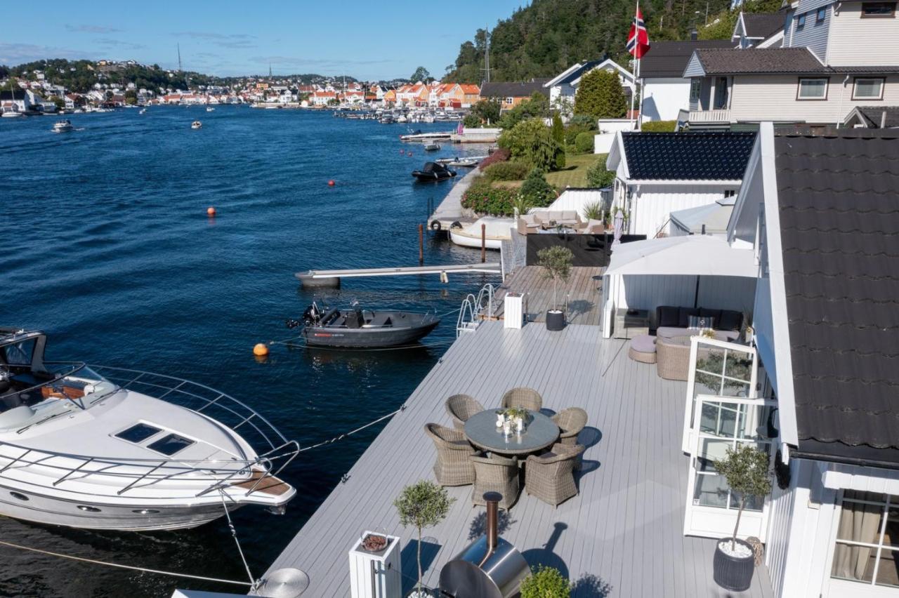 Luxurious Boathouse With Private Dock In The Best Location In Arendal Exterior photo